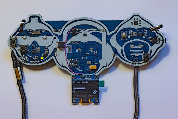 Monkey badge with lights off